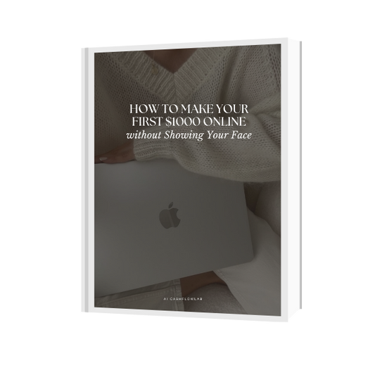 Free guide How To Make Your First $1,000 Online — Without Showing Your Face